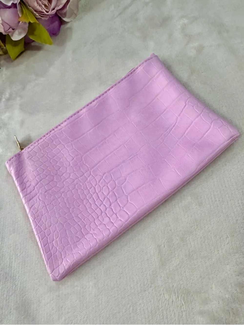 3 for $16 - NEW Ipsy Pink Crocodile Embossed Cosmetic Bag